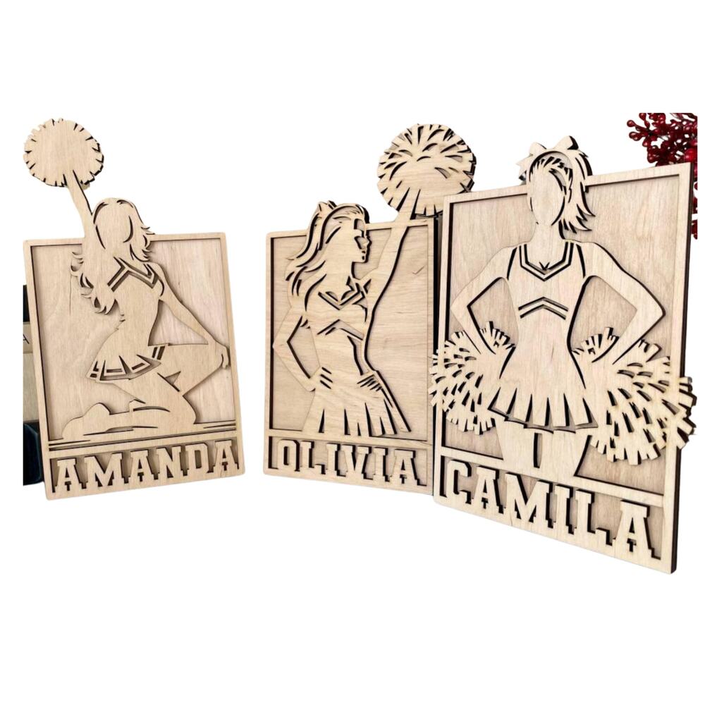 Personalized Cheerleader Sign Laser Engraved Gift Custom Plaque Sports Trophy